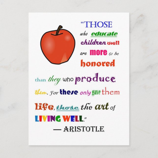 Carte Postale En l'honneur des enseignants (Devant)