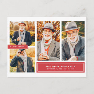 Carte Postale En Mémoire Amoureuse Couleur moderne Multi Photo