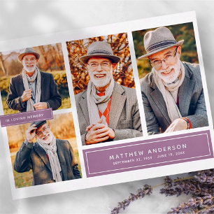 Carte Postale En Mémoire Amoureuse Couleur moderne Multi Photo