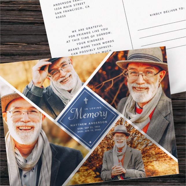 Carte Postale En Mémoire Amoureuse Croix moderne Multiphoto (Créateur téléchargé)