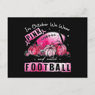 Carte Postale En Octobre Nous Portons Le Football Rose Cancer Du