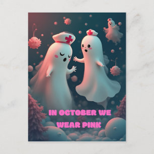 Carte Postale En Octobre Nous Portons Le Rose Infirmière Fantôme