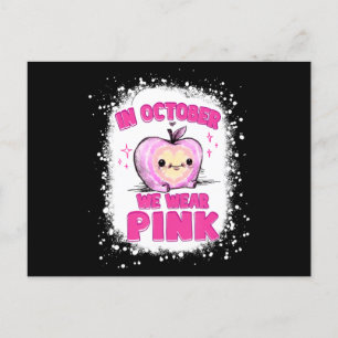 Carte Postale En Octobre Nous Portons Pink Enseignant Cancer Du