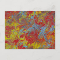 Carte postale en papier marbré