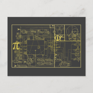 Carte postale en section dorée