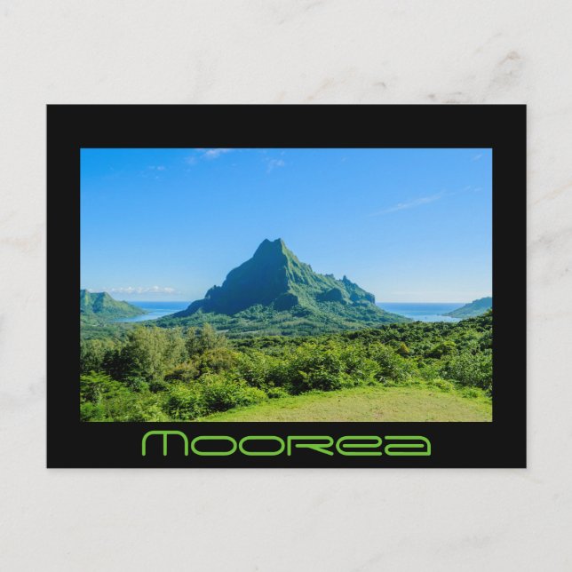 Carte postale en texte noir Moorea verte (Devant)