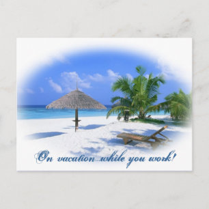 Carte Postale En vacances pendant que vous travaillez