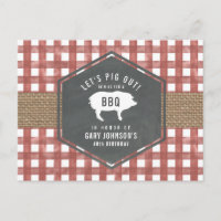 En vichy rouge Cochon Burlap Anniversaire Bbq