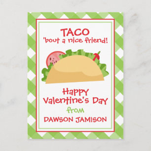 Carte Postale en vichy Taco personnalisées Valentine's Cards