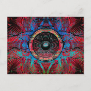 Carte Postale Enceintes musicales rouges