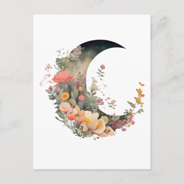 Carte Postale Enchanter Floral Moon, cadeau pour maman (Devant)