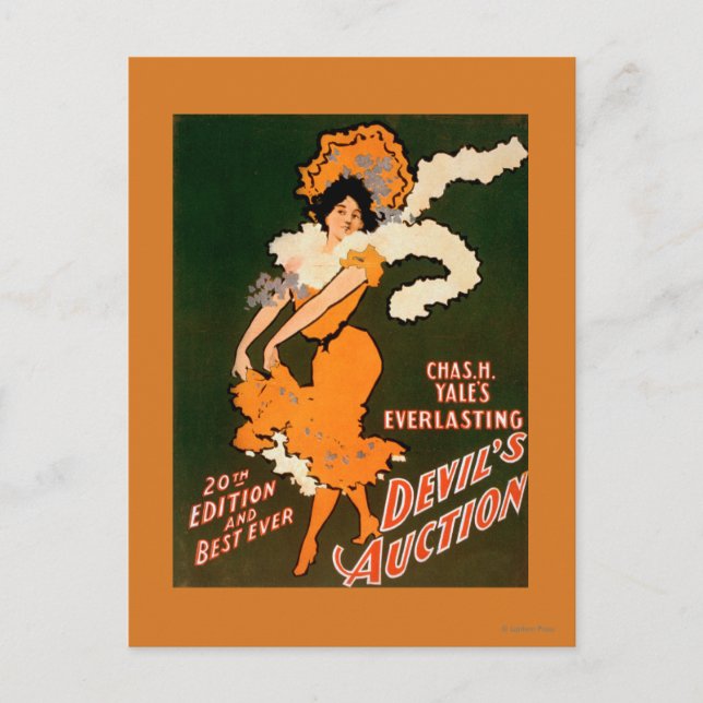 Carte Postale Enchère du diable Femme en Costume Théâtre (Devant)
