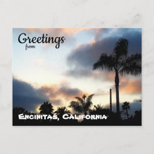 Carte Postale Encinitas California Palm Trees coucher de soleil