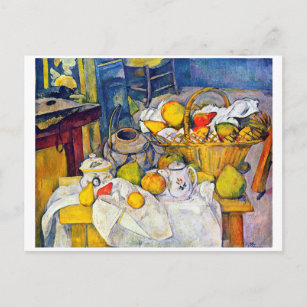 Carte Postale Encore la vie avec panier de fruits, Paul Cezanne