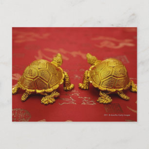 Carte Postale Encore la vie d'une paire de figurines de tortues 