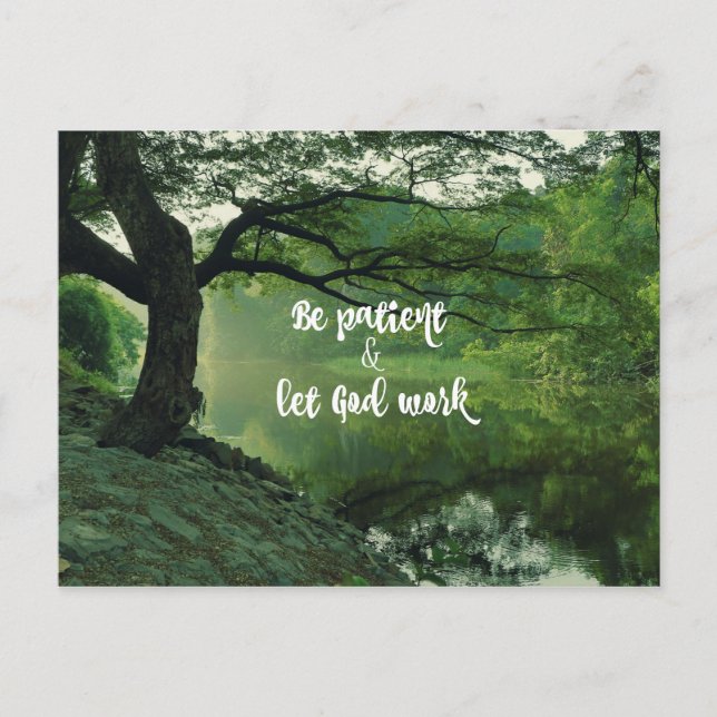 Carte Postale Encouragement: Be Patient: Let God Work Quote (Devant)