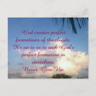 CARTE POSTALE ENCOURAGEMENT : "NE JAMAIS ABANDONNER SUR DIEU" CA