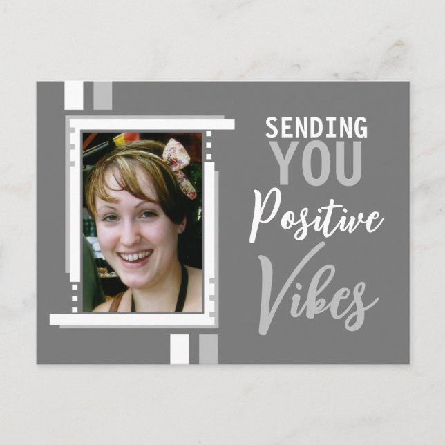 Carte Postale Encouragement vibrations positives ajouter une pho (Devant)