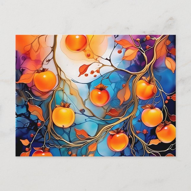 Carte Postale Encre Ethérée Persimmon Fruit Alcool (Devant)