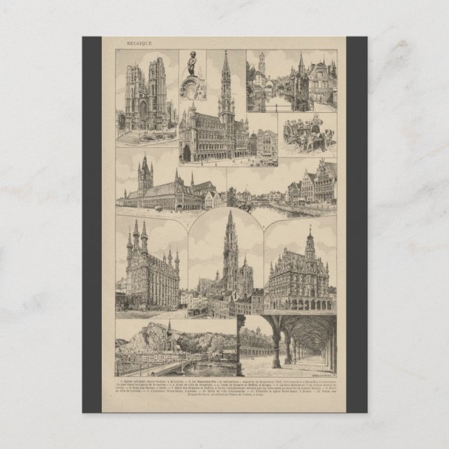 Carte Postale Encyclopédie française 1920, Belgique (Devant)