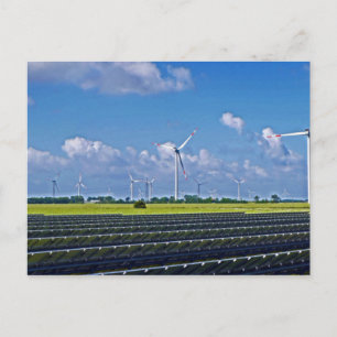 Carte Postale Énergie alternative - Solaire et Vent