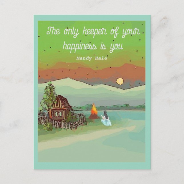 Carte Postale ÉNERGIE D'ÉTÉ avec huttes ciel bleu soleil et un l (Devant)