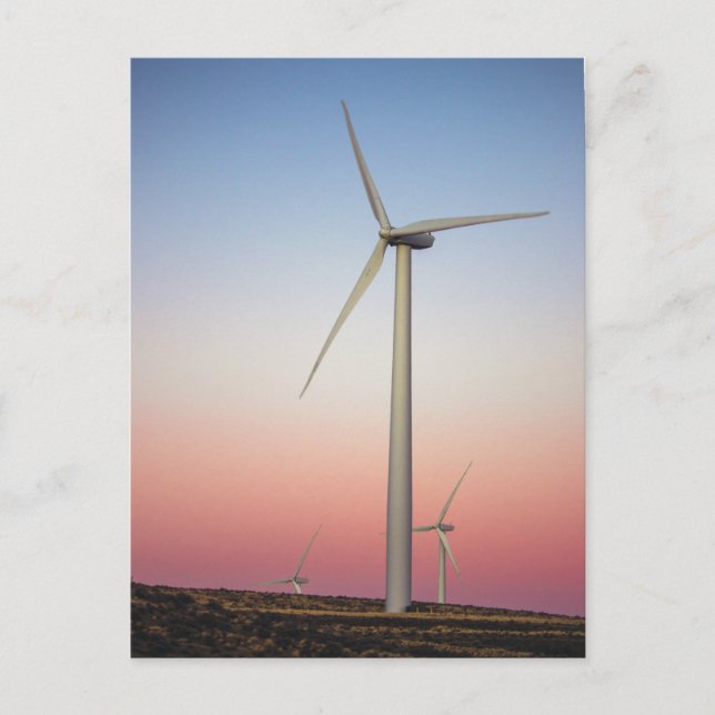 Carte Postale Énergie éolienne de la ferme à Dusk (Devant)