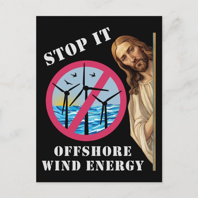 Carte Postale Énergie éolienne offshore Arrêtez Jésus (Devant)
