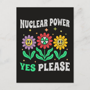 Carte Postale Énergie nucléaire oui s'il vous plaît fleurs souri
