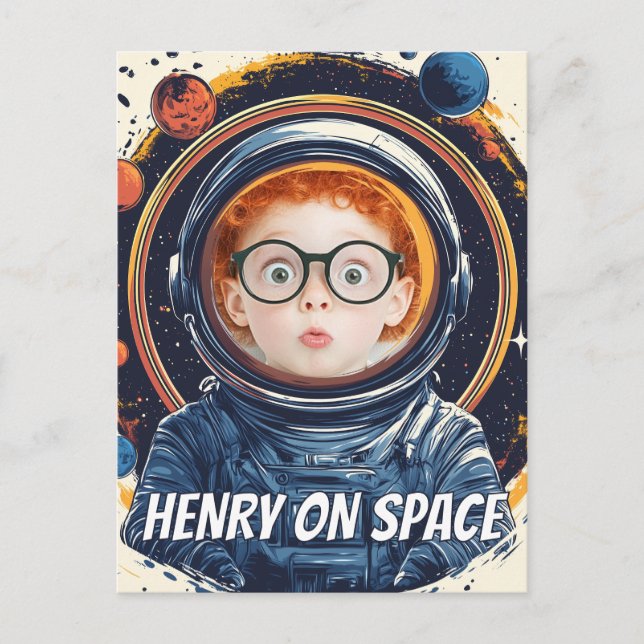 Carte Postale Enfant astronaute personnalisable (Devant)