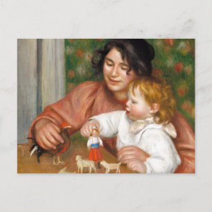 Carte Postale Enfant avec jouets peinture par Auguste Renoir
