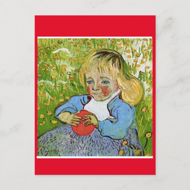 Carte Postale Enfant avec orange, par Van Gogh, (Devant)