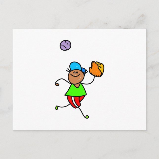 Carte Postale Enfant de baseball (Devant)