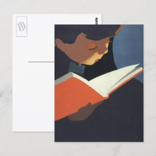 Carte Postale Enfant de style ancien lisant un livre de la bibli