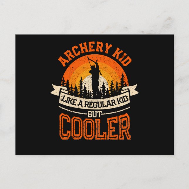 Carte Postale Enfant de tir à l'arc drôle arc et flèche enfants (Devant)