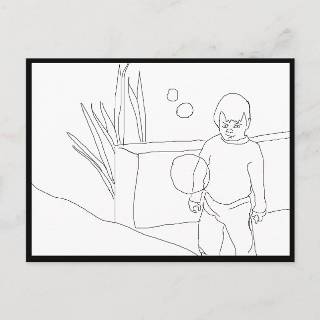 Carte postale - Enfant et bulles (Devant)