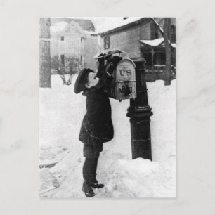 Carte Postale Enfant et lettre US