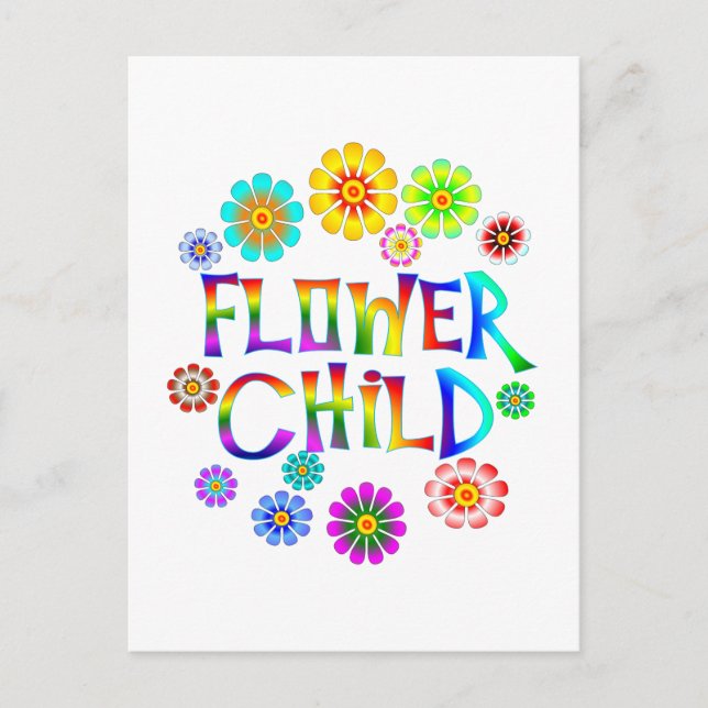 CARTE POSTALE ENFANT FLEURS (Devant)