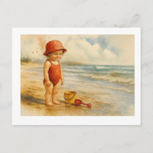 Carte Postale Enfant profitant d'une journée à la plage,