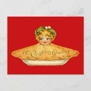 Carte Postale Enfant vintage et tarte