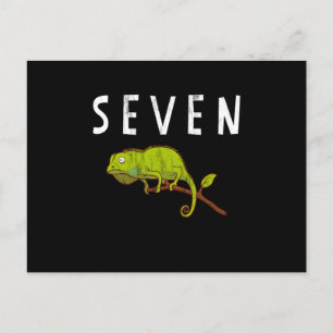 Carte Postale Enfants 7 Ans Lézard Reptile Fête D'anniversaire 7