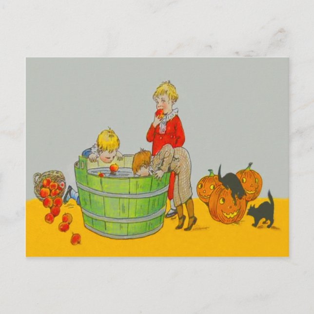Carte Postale Enfants À Bober Pour Pommes Jack O'Lantern (Devant)