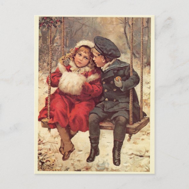 Carte Postale Enfants à coudre (Devant)