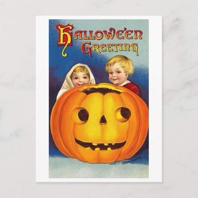 Carte Postale Enfants à Halloween (Devant)
