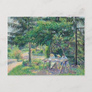 Carte Postale Enfants attablés dans le jardin Camille Pissarro