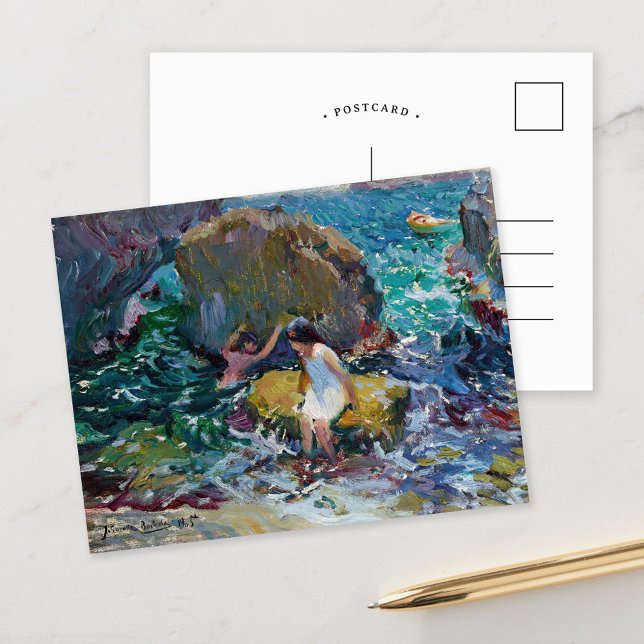 Carte Postale Enfants au bord de la mer, Jávea | Joaquín Sorolla (Créateur téléchargé)