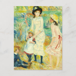 CARTE POSTALE ENFANTS AU BORD DE MER PAR RENOIR