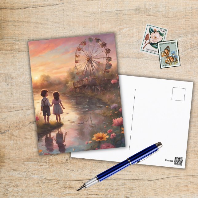 Carte Postale Enfants au carnaval (Créateur téléchargé)