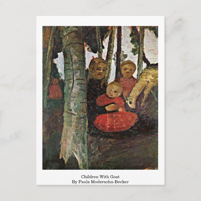 Carte Postale Enfants Avec Chèvre Par Paula Modersohn-Becker (Devant)