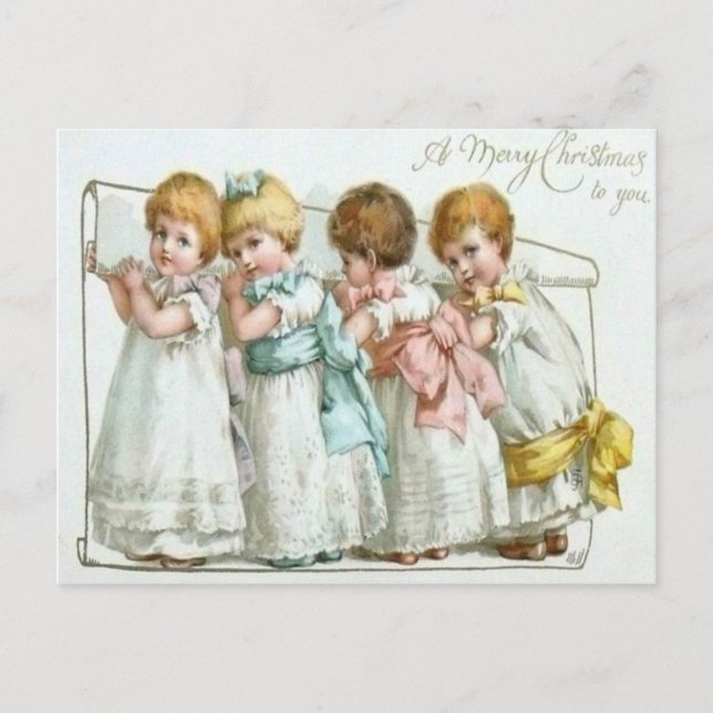 Carte Postale Enfants Avec Leur Liste (Devant)